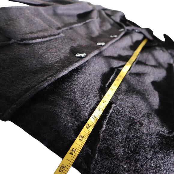 Chicos Boiled Wool Jacket Womens Size Small Black Button Front Collared Warm - Picture 9 of 10